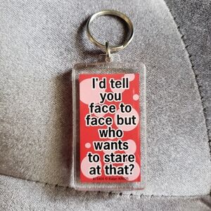 vintage kalan keychain i'd tell you face to face but who wants to stare at that
